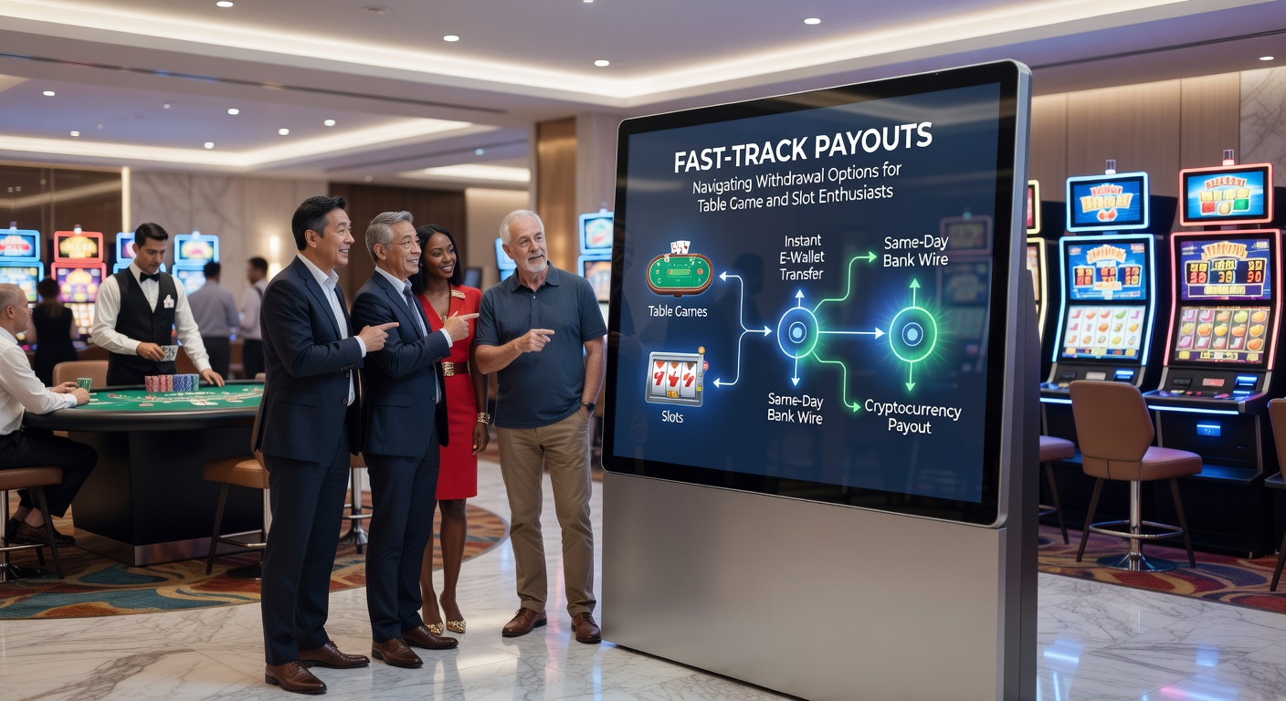 Detaillierte Infografik zu Auszahlungszeiten verschiedener Methoden, verglichen für Slots und Tischspiele, mit Zeitachsen und Gebührenübersicht
