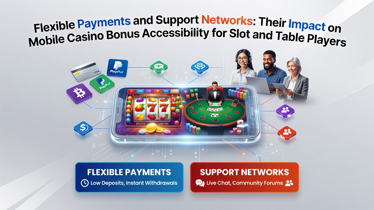 Zahlungsflexibilität und Support-Netzwerke: Einfluss auf mobile Casino-Boni für Slot- und Tischspieler