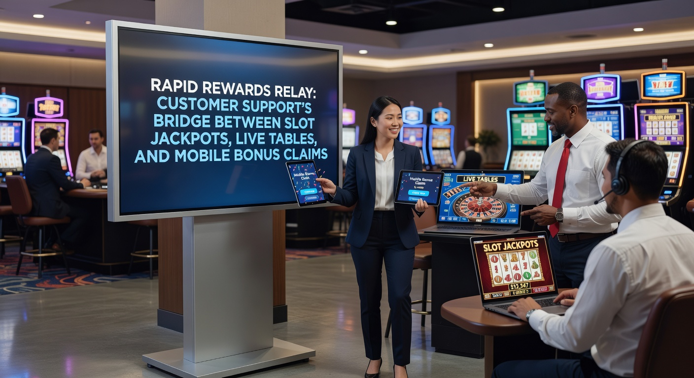 Grafische Darstellung des Rapid Rewards Relay-Systems, das Slot-Jackpots, Live-Tische und mobile Boni nahtlos verbindet