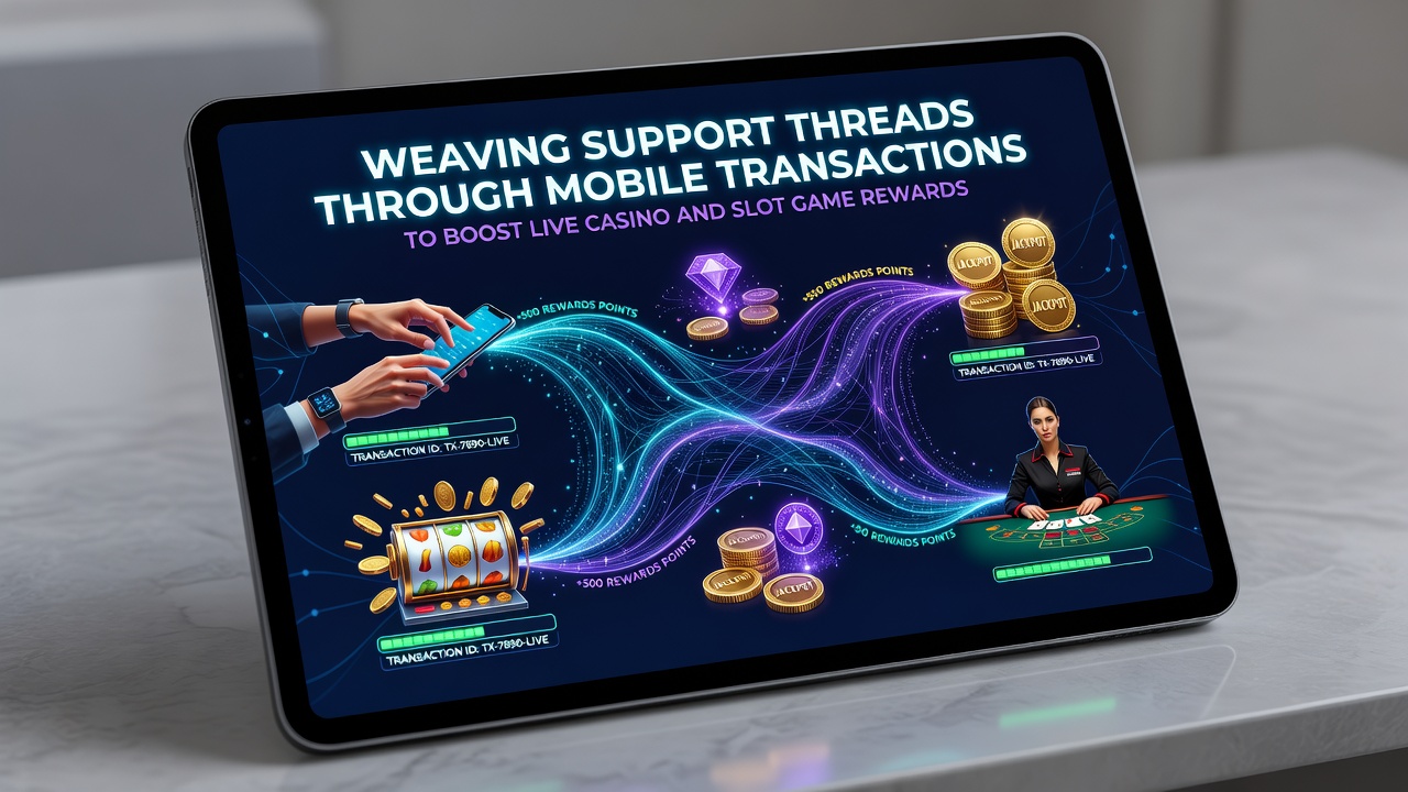 Diagramm zur Integration von Support und mobilen Transaktionen in Slot- und Live-Casino-Spielen